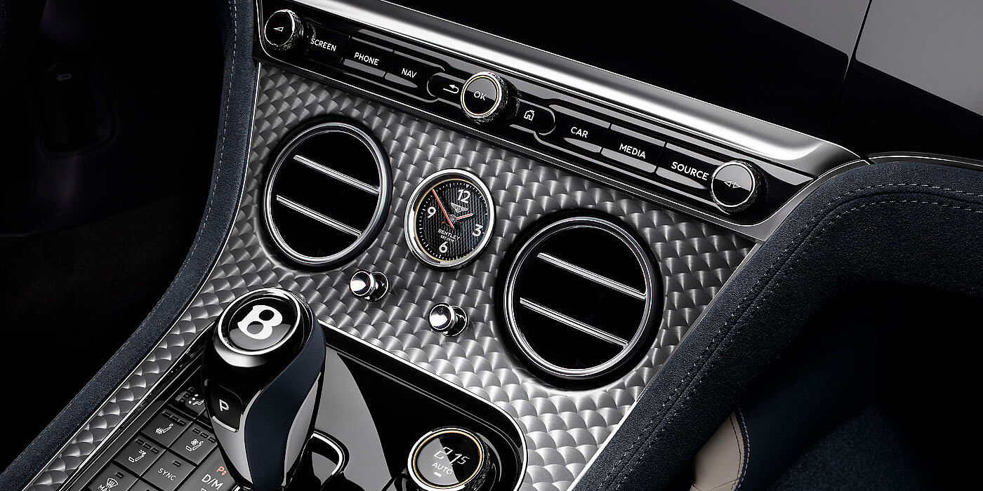 Bentley Brussels Bentley Continental GTC Speed convertible front interior engine spin veneer detail