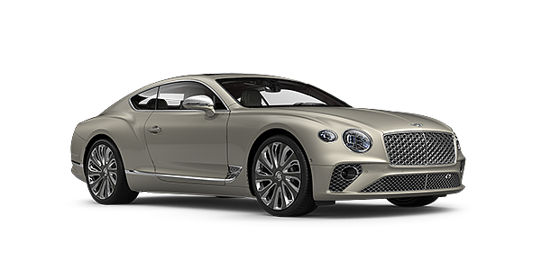 Bentley Brussels Bentley GT Mulliner coupe in White Sand paint front 34