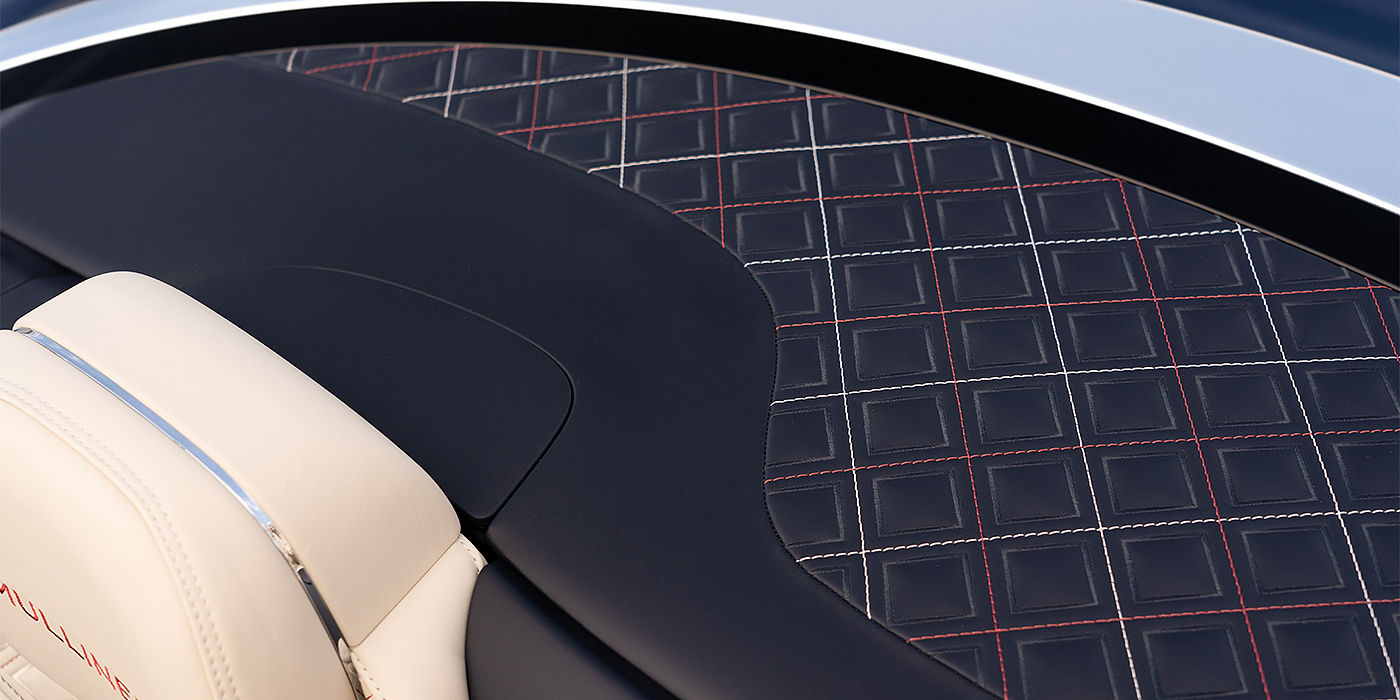 Bentley Brussels Bentley Continental GTC Mulliner convertible seat and cross stitched tonneau cover